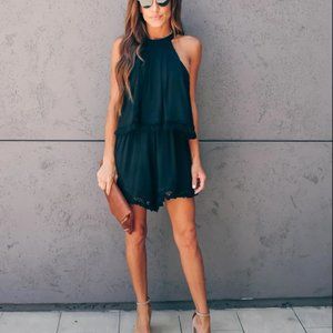 Larkspur Tassel Romper - Black